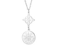 Dreamtimes Noeud de sorcière et collier de pentagrammes Tetragrammaton en acier inoxydable Collier pendentif symbole mystique Noeud celtique pour femmes et hommes (Style 4-A)