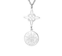 Dreamtimes Noeud de sorcière et collier de pentagrammes Tetragrammaton en acier inoxydable Collier pendentif symbole mystique Noeud celtique pour femmes et hommes (Style 3-A)