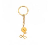 Dreamtimes Pendentif pet enfants porte-clés drôle squelette Smiley petit homme Langage des signes porte-clés sac pendentif clé voiture couple porte-clés cadeau (L'or)