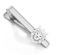 Dreamtimes Pince à cravate en acier inoxydable Couronne de lion Pour homme Élégante Accessoire de cravate pour mariage affaires occasions formelles Cadeau élégant pour lui (Argent)