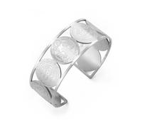 Dreamtimes Saint Benedict Bracelet réglable en acier inoxydable pour hommes femmes croix St. Benedict Religieux Chrétien Manchette élégante Bijoux religieux avec protection spirituelle (argent)