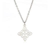 Dreamtimes Sorcière Collier pour femme Wiccan Bijoux Sorcières Noeud Protection Amulette Triquetra Collier Noeud Celtique Collier Satanique Collier Sorcière Pendentif Bijoux (argent)