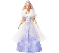 dreamtopia poupée princesse flocons avec robe qui se déploie et cheveux blonds à mèche rose, jouet pour enfant, gkh26