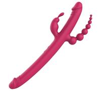 Dreamtoys - Vibromasseur rabbit 4 branches - rechargeable - silicone rose