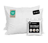 DREAMWAY Lot de 2 Taies Oreiller Anti-Acariens 40x80 cm - pour Allergiques | Housse Protège Oreiller - Barrière Contre Acariens et Allergènes - Fermeture Éclair - Lavable à 95 °C