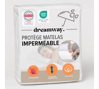 Dreamway Protège Matelas 120x200 cm - Épaisseur 30 cm - Alèse Drap Housse Imperméable, Ultra Doux, Silencieux, Coton Oeko-Tex, Lavable 60°C, Respirant