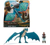 Dreamworks Dragons - How to Train Your Dragon - Pack Dragon + Viking Astrid & Tempête - Figurine Tempête Articulée 25 Cm Et Son Dresseur Viking 10 Cm - Mouvements Réalistes - Jouet Enfant 4 Ans Et +