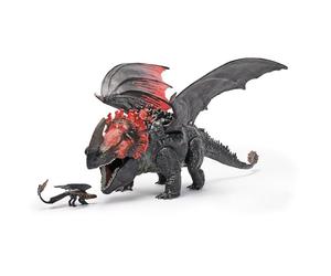 DreamWorks Dragons, How to Train Your Dragon, Univers de Berk : Mort Rouge Dévoreur, Dragon Jouet de 28 cm avec Édenté, 4+ Ans