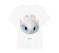 DreamWorks Dragons Light Fury Big Face Costume 3D T-Shirt, Femme Grandes Tailles, Blanc, 5X