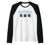 DreamWorks Dragons Toothless Cute Trio Manche Raglan