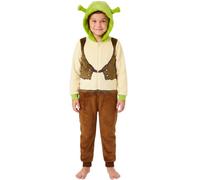 DreamWorks Shrek Pyjama Combinaison Garçon à Capuche avec Oreilles 3D, Pyjama Enfant Tout-en-Un