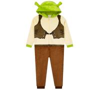Dreamworks Shrek Pyjama Combinaison Garçon à Capuche avec Oreilles 3D, Pyjama Enfant Tout-en-Un 8-9 Ans