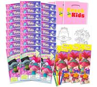 Dreamworks Trolls Mini ensemble de cadeaux de fête pour enfants - Ensemble avec 24 mini packs de jeu Trolls Grab n Go avec pages à colorier, autocollants et plus encore (fournitures de fête