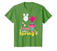 DreamWorks Trolls Poppy Hop Into Spring T-Shirt, Enfant, Herbe, 8 Ans