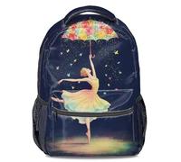 Dreamy Ballet Girl Sac à dos imprimé papillon Sac à dos pour enfants Sac à dos d'école Motif fille de ballet fantaisie, style 2, L
