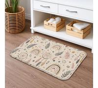 Dreamy Catcher Tapis de bain bohème à séchage rapide, motif floral arc-en-ciel pastel, antidérapant, décoration d'automne lavable pour salle de bain et toilettes, 40,6 x 61 cm