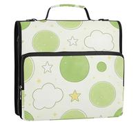 Dreamy Clover Clouds Classeur à 3 anneaux 3,8 cm Fermeture éclair avec poignée Multi-poches Portfolio portable pour bureau école