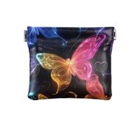 Dreamy Colorful Butterfly Petit sac à main en cuir pour femme Trousse de maquillage Unique Sac à main pour femmes garçons filles, Papillon coloré de rêve, decoration