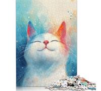 Dreamy Cosmic Cat Puzzle 1000 Pieces Cadeau Unique Jeu Éducatif Challenge Toy À De Qualité Supérieure Peinture Art pour Adultes Et Enfants À Partir De 14 Ans 1000pcs (75x50cm)