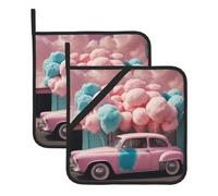 Dreamy Cotton Candy Lot de 2 maniques carrées résistantes à la chaleur 20,3 x 20,3 cm : tissus de qualité, anti-brûlure et faciles à nettoyer