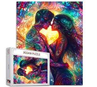 Dreamy Couple Embrace Jigsaw Puzzle 1000 pièces pour adultes Saint Valentin Amoureux People Jigsaw Puzzles pour Activité Familiale Jeux DIY Puzzle Coloré pour Décoration Murale Maison Cadeaux