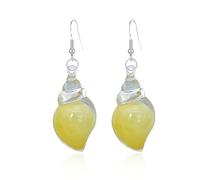 Dreamy Glow Seashell Earrings, Vintage Conch Ear Dangle, Summer Beach Ocean Jewelry Gifts for Women (yellow)