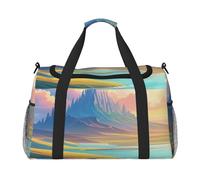 Dreamy Horizons - Sac de voyage à imprimé pour homme et femme, sac de voyage pliable et sac fourre-tout spacieux pour le rangement d'articles de toilette, bagages, articles personnels, noir, taille L