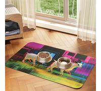 Dreamy Lamb Tapis d'alimentation en cuir absorbant pour chien et chat - Imperméable - Ne tache pas - Séchage rapide - Antidérapant - 60 x 40 cm