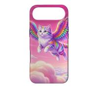 Dreamy Pink Sky Flying Rainbow Ailes Chat Accessoire Fantaisie Coque pour iPhone Air