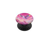 Dreamy Pink Sky Flying Rainbow Ailes Chat Accessoire Fantaisie PopSockets PopGrip Adhésif