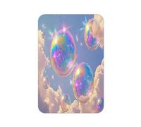 Dreamy Rainbow Bubbles And Clouds Aimant de réfrigérateur rectangulaire imprimé complet pour réfrigérateur, tableau blanc, casier, bureau et décoration de voiture