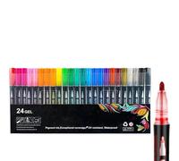 Dreamy Sparkle Dual-Line Contour Pen - Quick-Dry Double Line Outline Markers with Metallic Ink, 8/12/24/36/48 Color Sets for Scrapbooking, Card Making, Doodling & DIY Crafts (24Pcs)