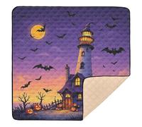 Dreamy Tapis de jeu en mousse souple pour bébé Motif phare d'Halloween Lavable au sol Pour bébés, enfants, tout-petits, nourrissons, 127 x 127 cm