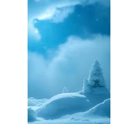 Dreamy Winter Snowy Night Sky Notebook: Capture Your Thoughts Amidst a Magical Snow-Blanketed Sky & Glittering Stars