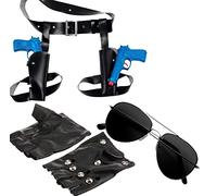 Dreamzfit - Étui de cuisse pour deux fusils de temple Hunter - Style Lara Croft - Pour lunettes, tresses et gants - Accessoires pour deux pistolets, lunettes, gants