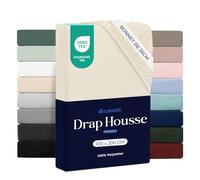 Dreamzie - Drap Housse 100x200 Bonnet 35 cm | Microfibre Ultra Douce - Matelas Épais - Oeko-Tex | Confort, Respirabilité, Entretien Facile - Beige