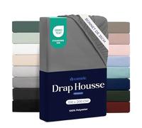 Dreamzie - Drap Housse 100x200 Bonnet 35 cm | Microfibre Ultra Douce - Matelas Épais - Oeko-Tex | Confort, Respirabilité, Entretien Facile - Anthracite