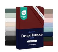 Dreamzie - Drap Housse 100x200 Bonnet 35 cm | Microfibre Ultra Douce - Matelas Épais - Oeko-Tex | Confort, Respirabilité, Entretien Facile - Bordeaux