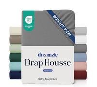 Dreamzie - Drap Housse 120x190/200cm - Anthracite - Grand Bonnet 35cm