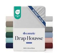 Dreamzie - Drap Housse 120x190/200cm - Gris - Grand Bonnet 35cm