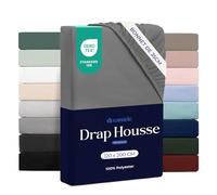 Dreamzie - Drap Housse 120x200 Bonnet 35 cm | Microfibre Ultra Douce - Matelas Épais - Oeko-Tex | Confort, Respirabilité, Entretien Facile - Anthracite