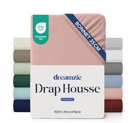 Dreamzie Drap Housse 120x200 Bonnet 35 cm pour Matelas Épais - 100% Microfibre - Rose Clair, Certifié sans Produits Chimiques (Oeko TEX), Drap Housse avec Élastique Complet