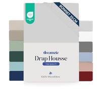 Dreamzie Drap Housse 140x190/200 Bonnet 35 cm pour Matelas Épais - 100% Microfibre - Gris, Certifié sans Produits Chimiques (Oeko TEX), Drap Housse avec Élastique Complet