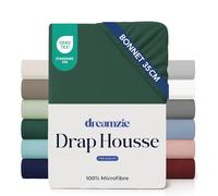 Dreamzie - Drap Housse 140x190/200cm - Vert Pétrole - Grand Bonnet 35cm