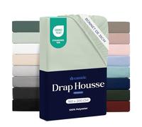 Dreamzie - Drap Housse 160 x 200 Bonnet 35 cm | Microfibre Ultra Douce - Matelas Épais - Oeko-Tex | Confort, Respirabilité, Entretien Facile - Vert Clair