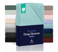 Dreamzie Drap Housse 160x200 cmpour Matelas Épais jusqu'à 33 cm - 100% Polyester Microfibre - Aqua Certifié sans Produits Chimiques (Oeko TEX), Drap Housse avec Élastique Complet