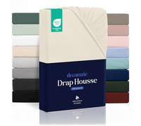 Dreamzie - Drap Housse 160x200 Bonnet 35 cm | Microfibre Ultra Douce - Matelas Épais - Oeko-Tex | Confort, Respirabilité, Entretien Facile - Beige