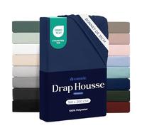 Dreamzie - Drap Housse 160x200 Bonnet 35 cm | Microfibre Ultra Douce - Matelas Épais - Oeko-Tex | Confort, Respirabilité, Entretien Facile - Bleu foncé