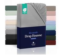 Dreamzie Drap Housse 180x200 cmpour Matelas Épais jusqu'à 33 cm - 100% Polyester Microfibre - Gris Certifié sans Produits Chimiques (Oeko TEX), Drap Housse avec Élastique Complet