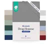 Dreamzie Drap Housse 200x200 Bonnet 35 cm pour Matelas Épais - 100% Microfibre - Anthracite, Certifié sans Produits Chimiques (Oeko TEX), Drap Housse avec Élastique Complet